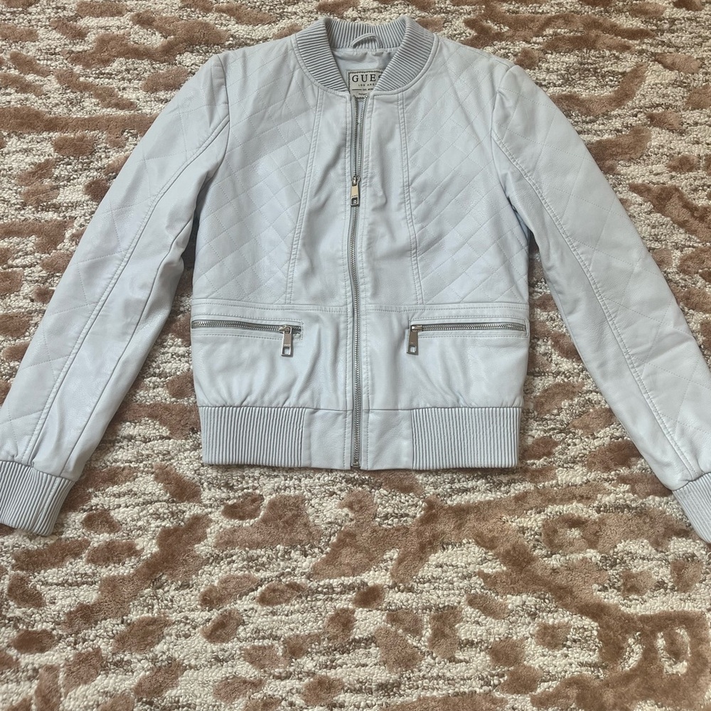 GUESS Women's Light Gray Bomber Jacket